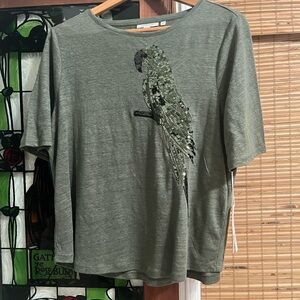 Chicos Linen Parrot Tee